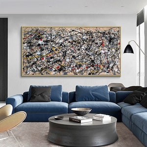 Jackson Pollock Style Painting Original Canvas Wall Art Living Room Decor Pollock Abstract art on Canvas Handmade Canvas Painting EM691