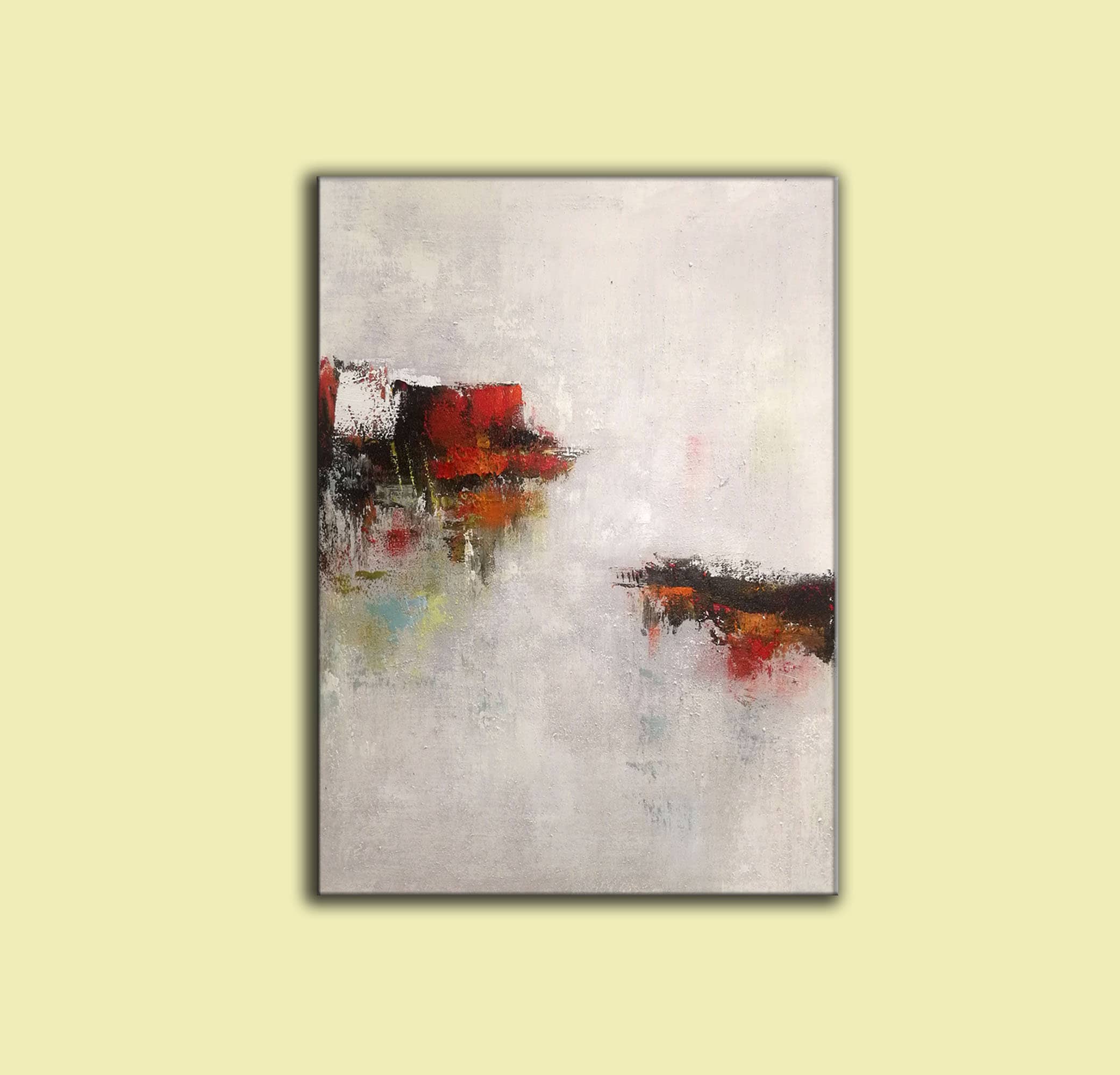 Large Abstract Painting Original Large Canvas Wall Art Red | Etsy