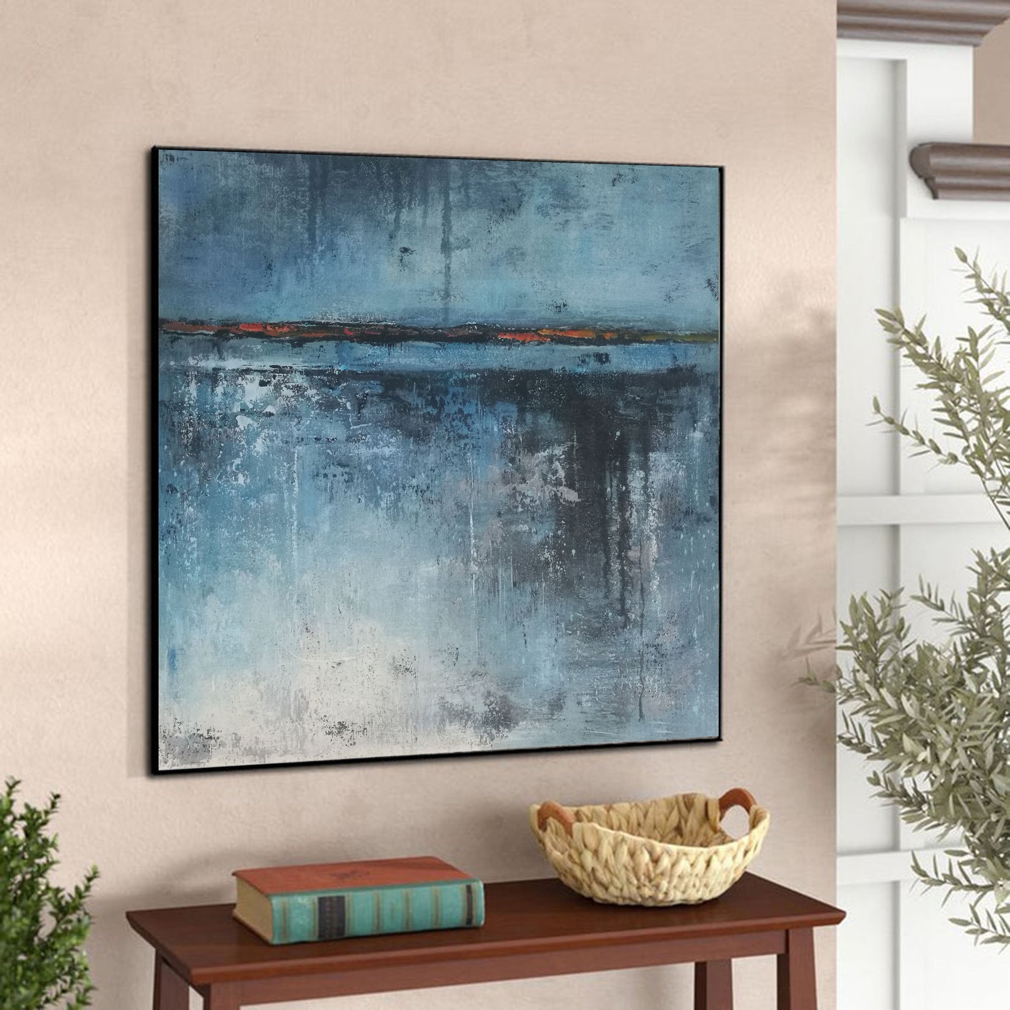 Large Oil Painting on Canvas Blue Painting Original Abstract Canvas ...