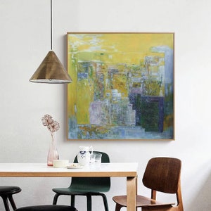 large abstract  acrylic painting, textured wall art canvas painting, palette knife painting, oversized wall art canvas, modern wall art EM69