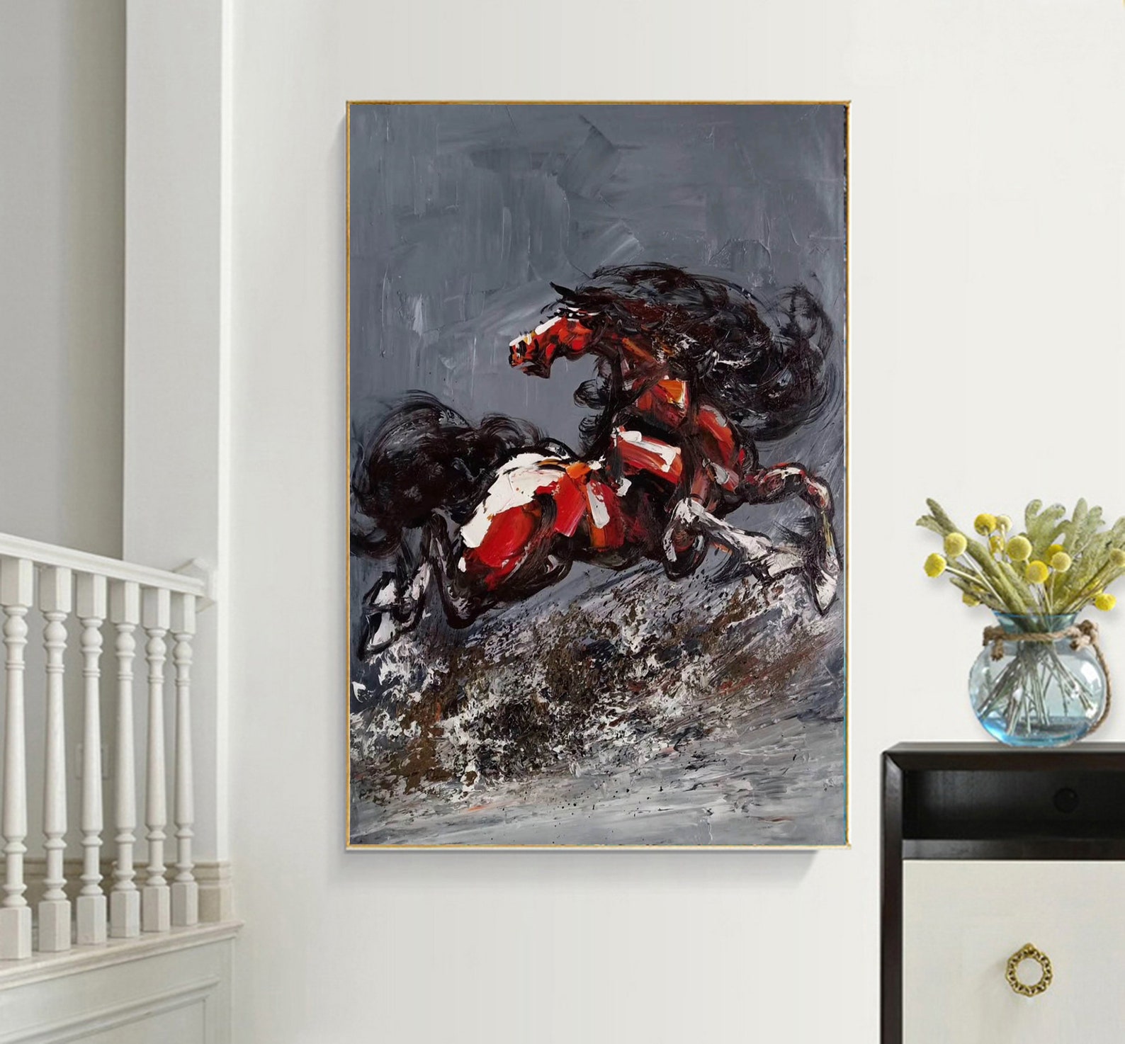Extra Large Canvas Wall Art Horse Painting on Canvas - Etsy