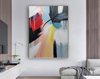 modern abstract painting original abstract canvas art, acrylic painting on canvas,living room abstract painting,oversized canvas wall art E3