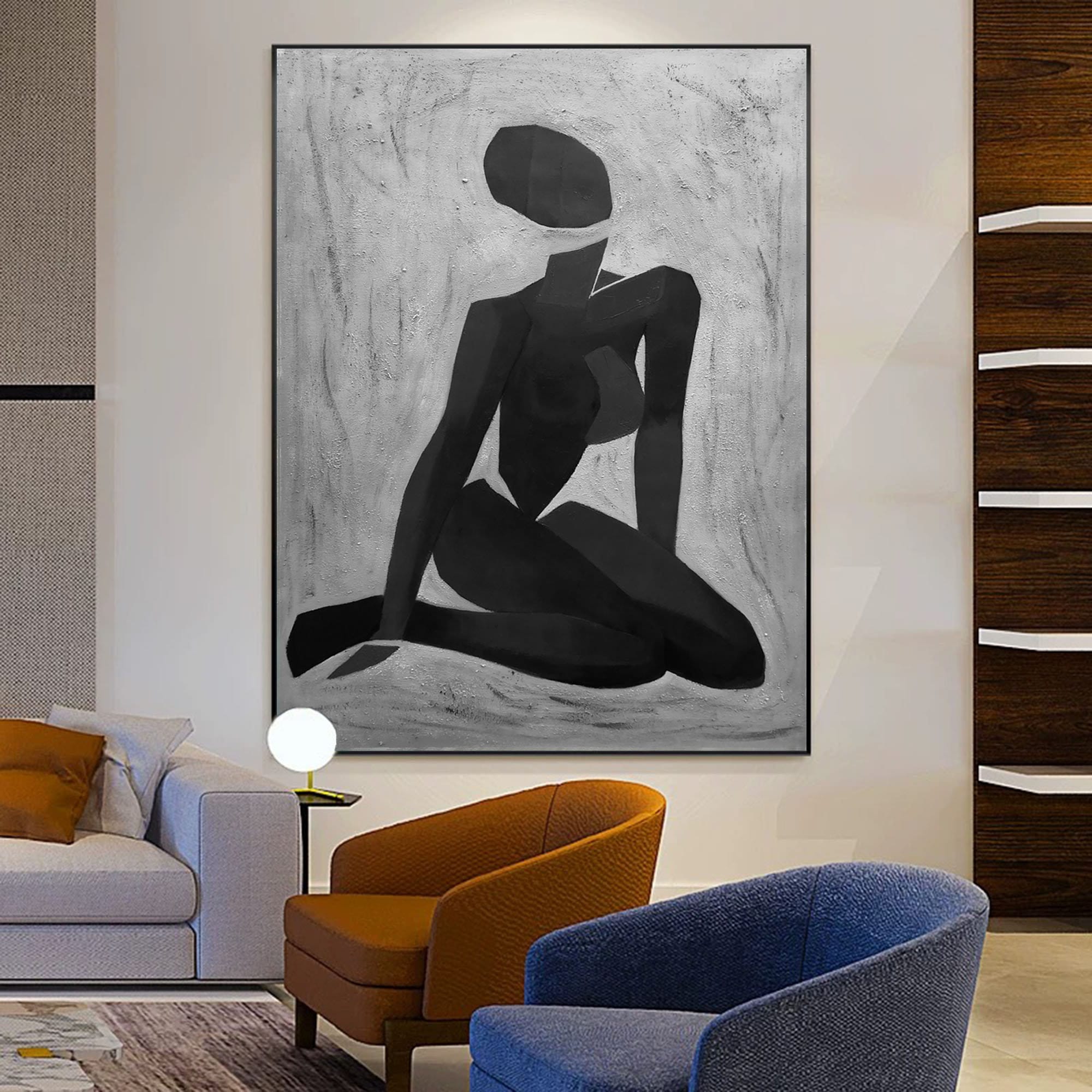 original abstract painting original wall art textured wall art canvas living room wall decor large abstract oil painting gray painting EM623
