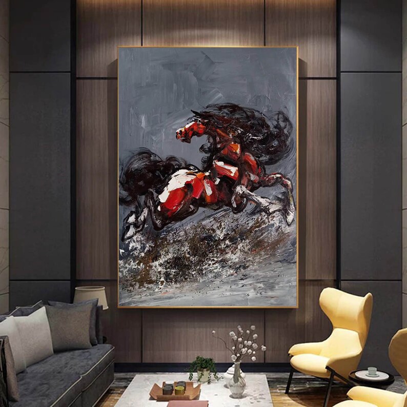 Extra Large Canvas Wall Art Horse Painting on Canvas | Etsy