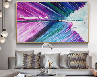 oversized wall art, large abstract oil painting on canvas, modern abstract wall art, large oil painting, original colorful painting EM140