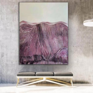 extra large wall art abstract, purple painting canvas, abstract canvas art original, textured wall art, large acrylic painting abstract W210