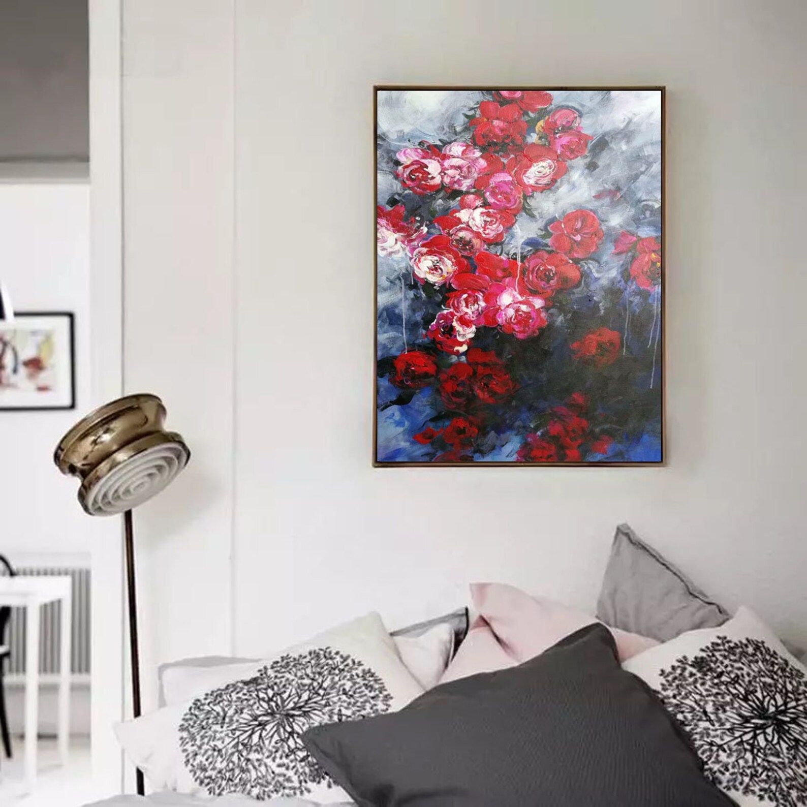 Red and gray abstract paintings abstract painting abstract Etsy