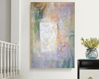 lienzo de arte de pared extra grande, gran pintura abstracta original, arte de pared abstracta moderna, obra de arte original, lienzo de pintura acrílica EM98
