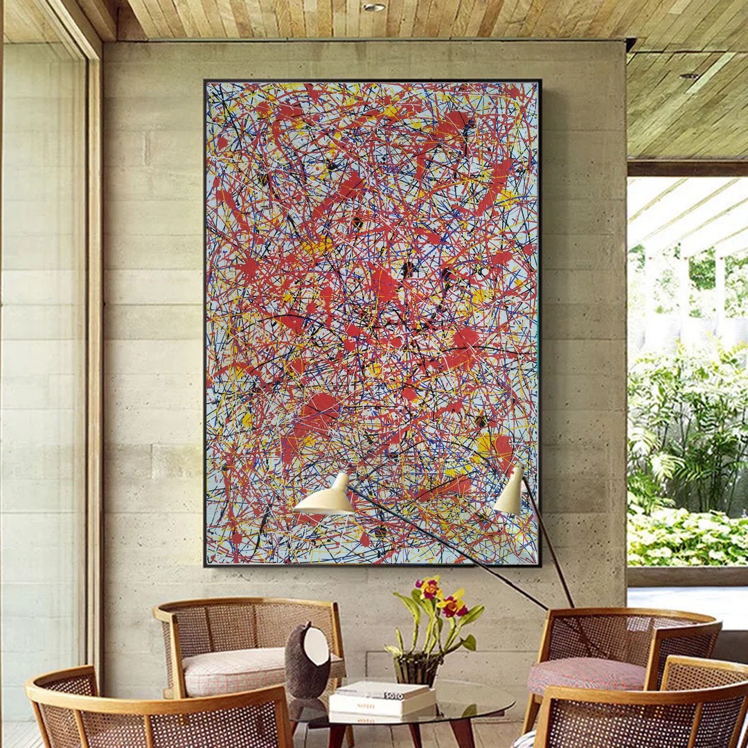 モダン抽象画、大きな抽象画オリジナル、特大壁アートキャンバス絵画