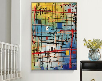 XXL サイズ、構造、160 cm x 110 cm、大きな抽象絵画、オリジナル