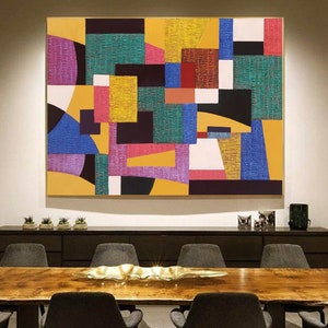 Colorful Painting Vibrant Abstract Painting on Canvas Multicolored Textured Wall Art Colorful Art Living Room Wall Art Original Artwork E78