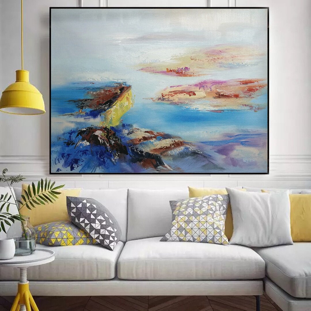 Modern Abstract Painting Bedroom, Large Wall Art, Large Oil Painting ...