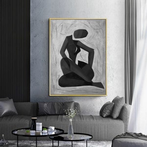 large abstract painting original wall art canvas gray painting oversized wall art abstract canvas art painting handmade wall art EM624