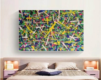 large oil painting, original abstract painting on canvas, oversized wall art abstract, modern abstract wall art, living room painting EM769