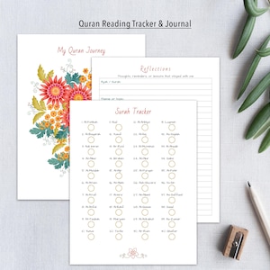 Quran Reading Tracker Printable | Juz & Surah Progress Tracker (10 Pages) | Instant Download
