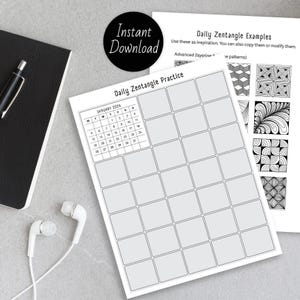 Daily Zentangle Practice Calendar 2026 | Printable & Digital Mindful Drawing Tracker