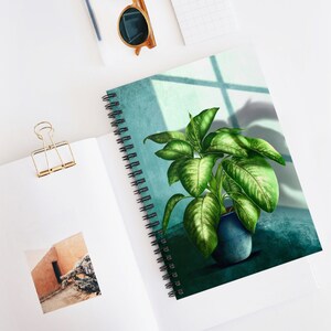 Spiral Notebook - Ruled Line | Houseplant | Tropical plant | Original Artwork