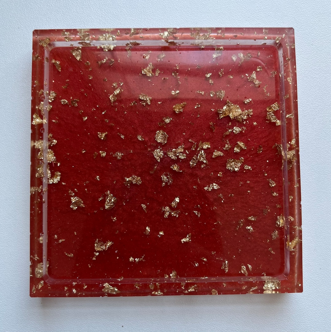 Red and Gold Drink Coasters Etsy