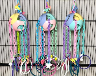 Pastel Pulley Party- Sugar Glider Toy, sugar bear, pocket pets, exotic animal, small animal toy