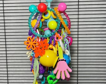 Crazy All In One! Resets, Pulley, Foraging - Fun Hanging Toy for Sugar Gliders, Birds, Squirrels, Ferrets & Other Small Pets