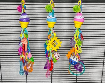 Ice Cream Jingler - Fun Hanging Toy for Sugar Gliders, Birds, Squirrels, Ferrets & Other Small Pets