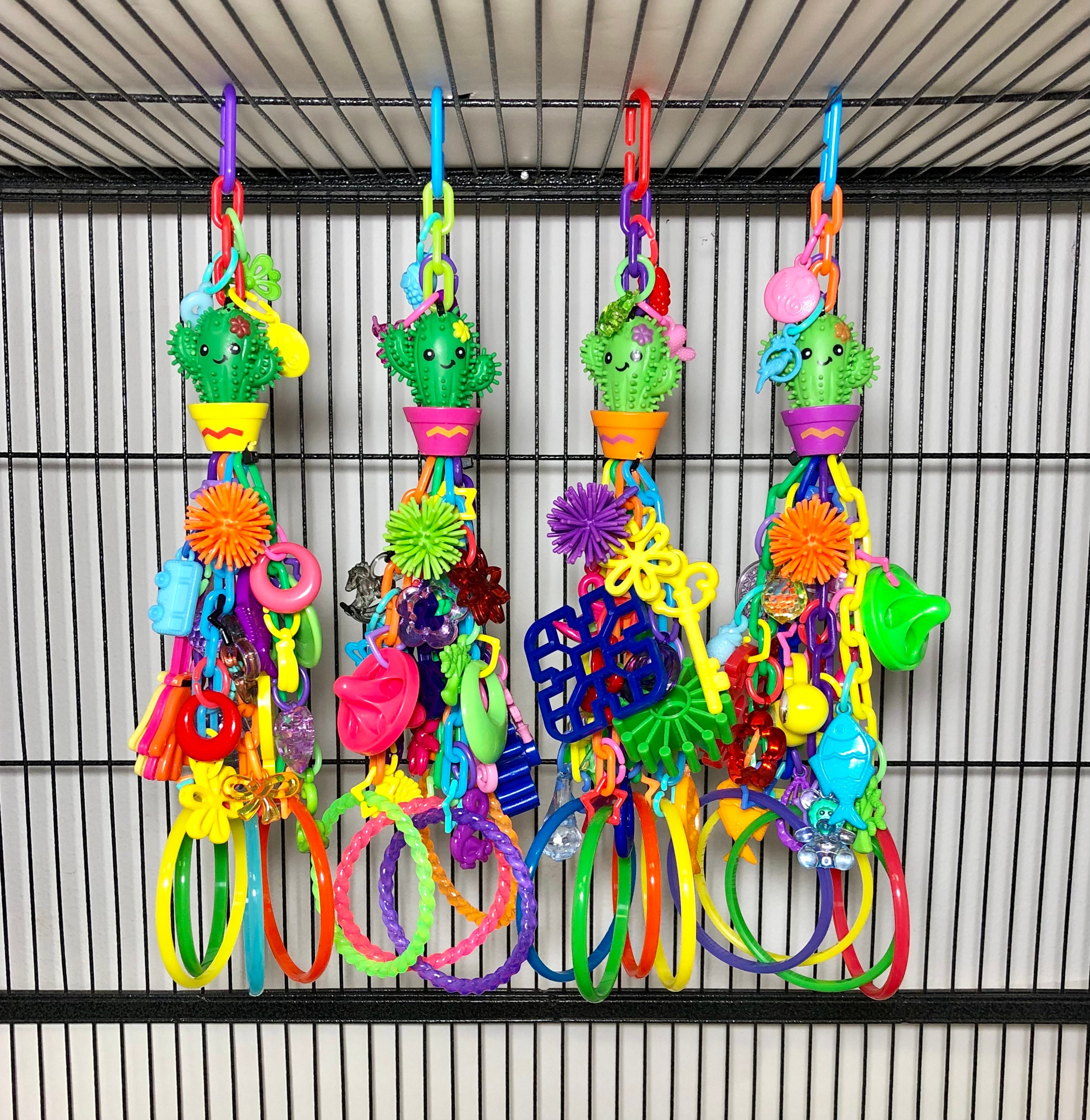 Cactus Jingler - Fun Hanging Toy for Sugar Gliders, Birds, Squirrels, Ferrets & Other Small Pets