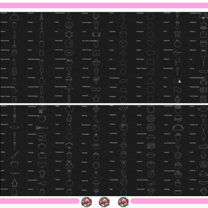 May include: A black and white illustration set of 100 icons depicting various objects, including household items, food, shapes, and camping gear.