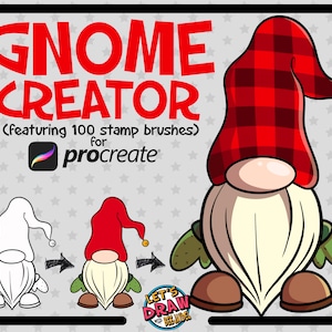 Gnome Creator Brush Pack for Procreate: 100 Stamp Brushes, 8 Color Palettes, +1HR Tutorial, & MORE!