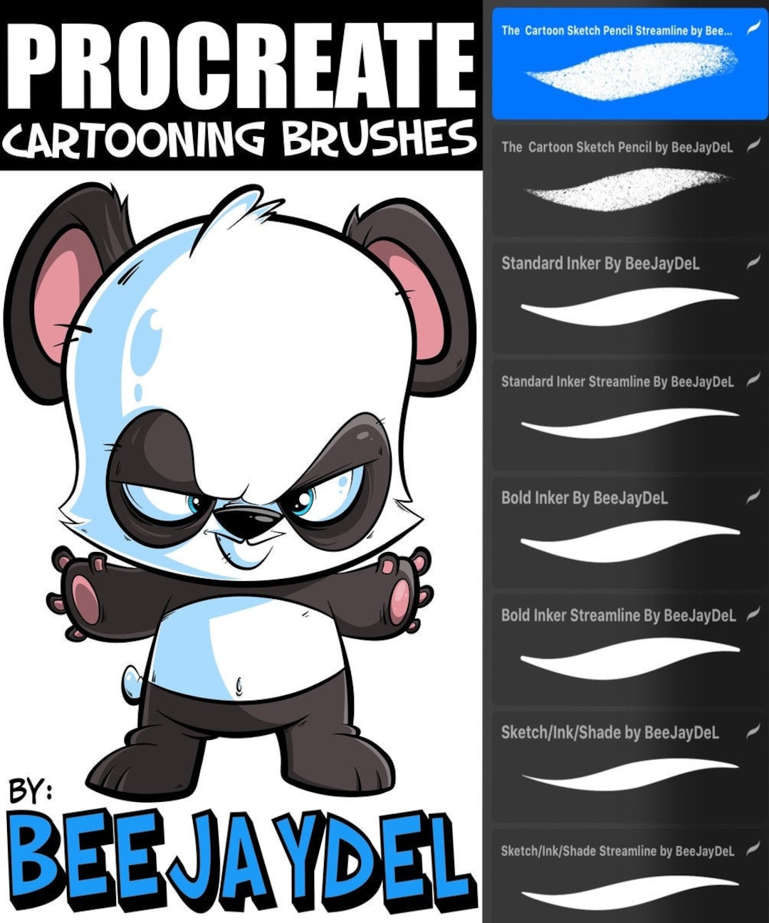 Cartooning Brush Set for Procreate by Beejaydel Etsy