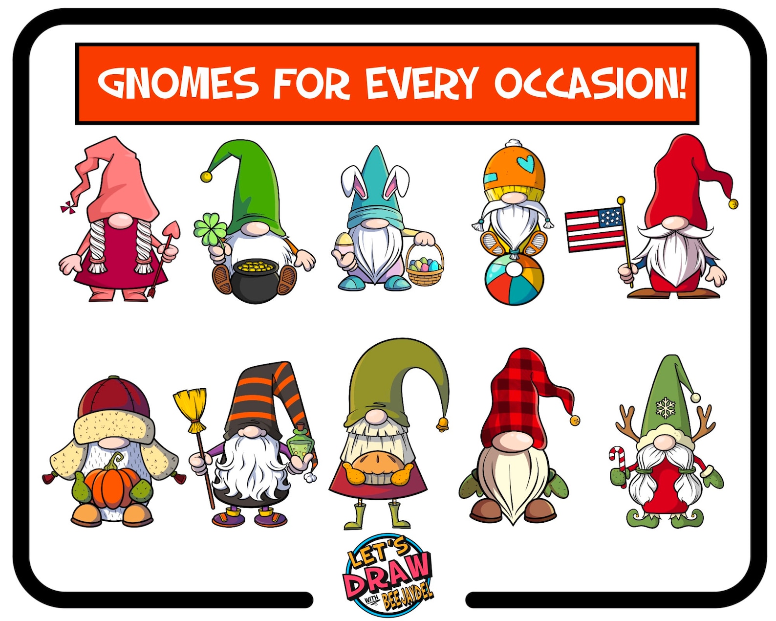 Gnome Creator Brush Pack for Procreate: 100 Stamp Brushes, 8 Color ...