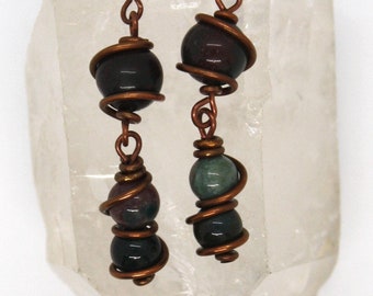 Jasper (Multi-Color) Copper Earrings