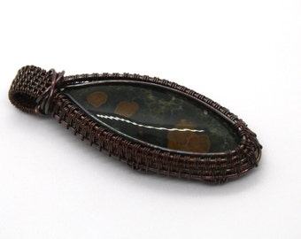 Ocean Jasper Copper Wire Wrapped Pendant
