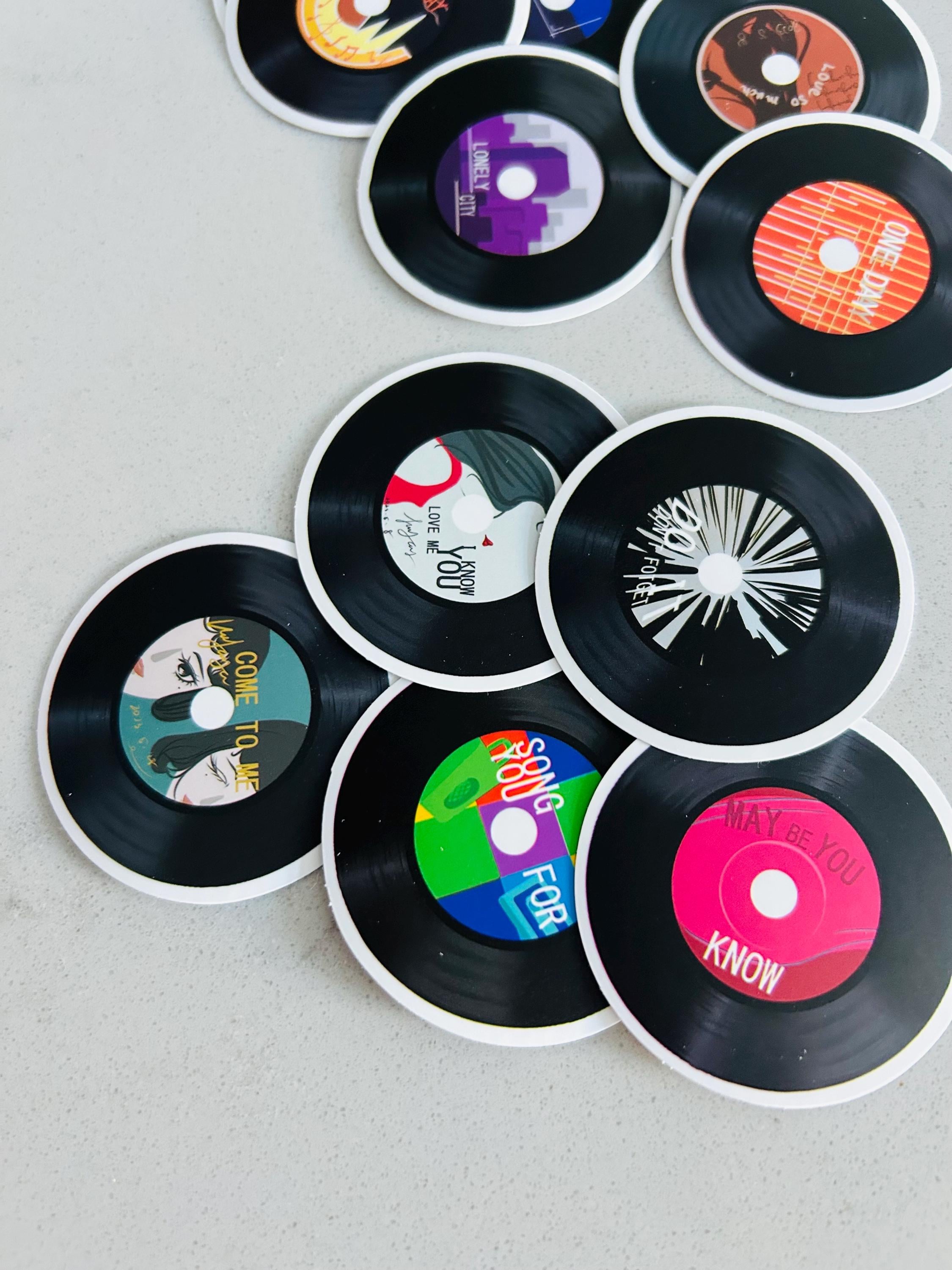 Record Sticker Examples Set of 10 Record Vinyl Retro Scrapbook Journal Music Stickers Sticker ...