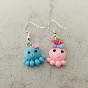 Neuheit Krake baumeln Tropfen Ohrringe einzigartige individuelle Karton Kinder Mädchen Geschenk Strumpf Füller Acryl Tiere Kpop Schmuck Haken