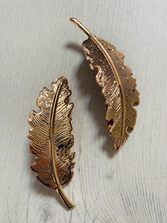 Feather Hair Clip Hair Clips Metal Gold Silver Feathers  display picture 1