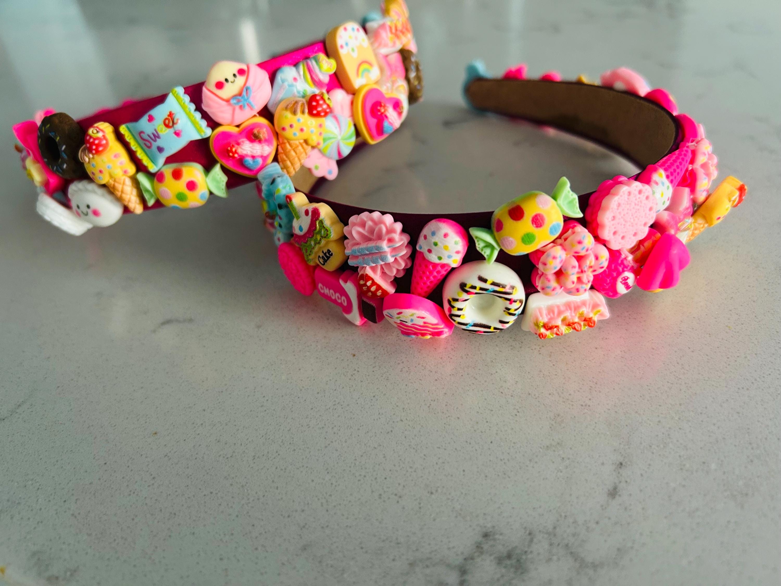 Novelty charm embellished handmade hair bands