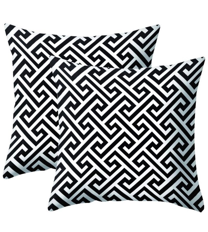 Black and White Geometric Cushion Covers Set of 2 Cushions Etsy
