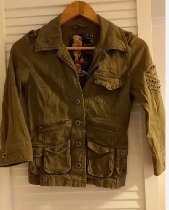 Vintage GUESS military green khaki jacket jackets 