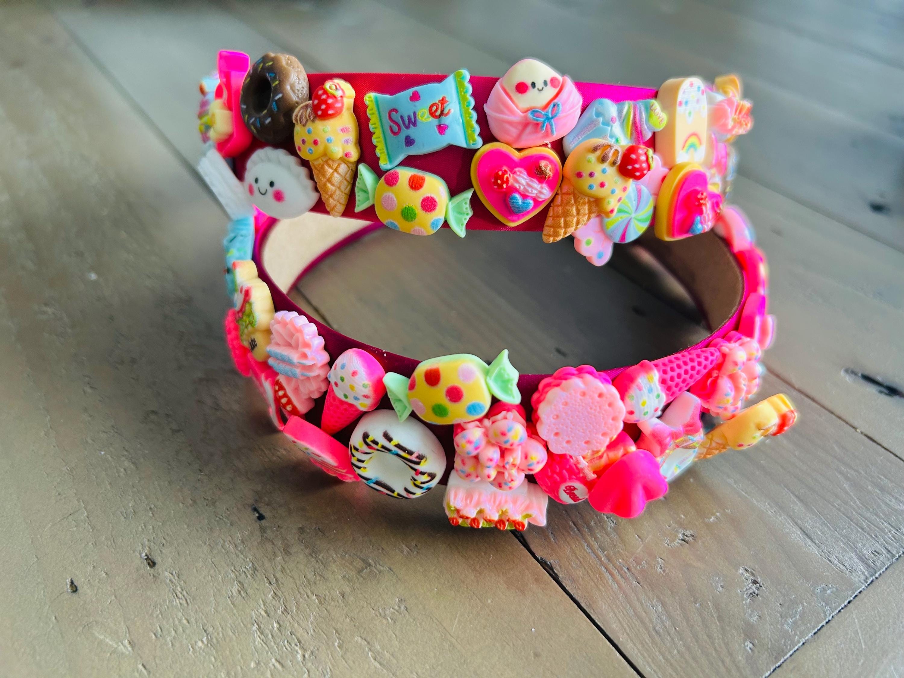 Novelty charm embellished handmade hair bands
