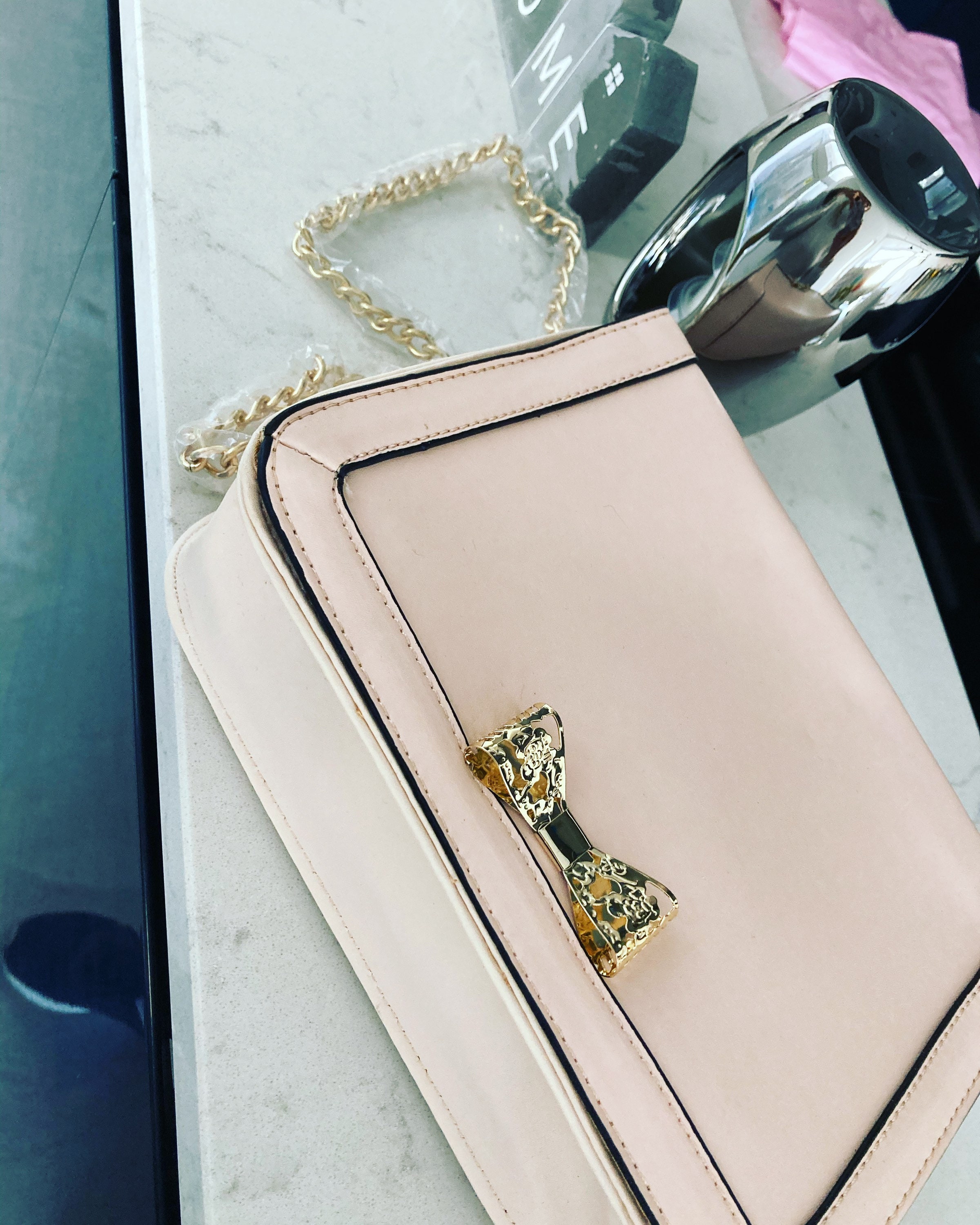 dusty rose evening bag