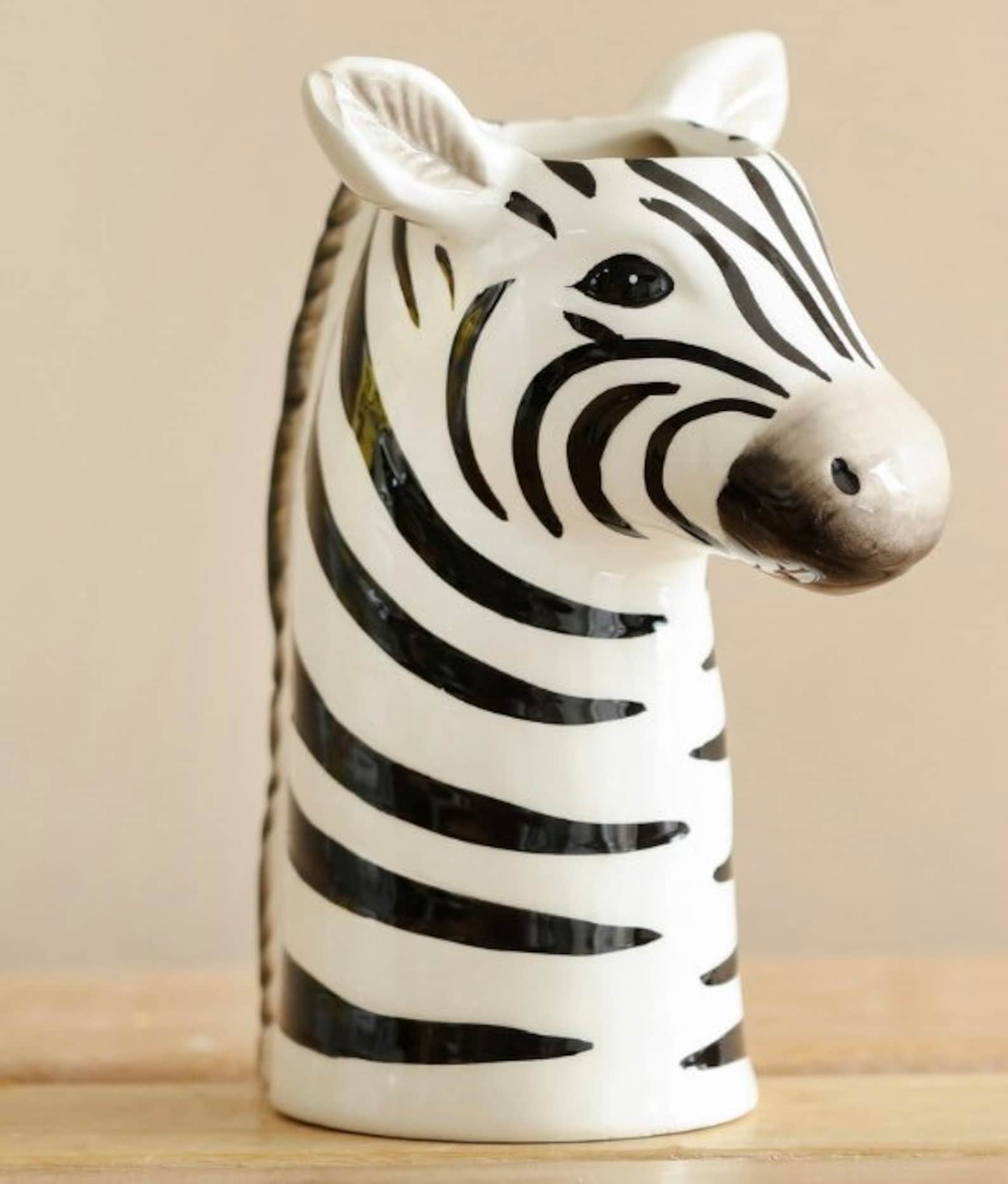 Zebra Vase Ceramic Animal Vases Flower Pot Ornament Zebras Etsy UK