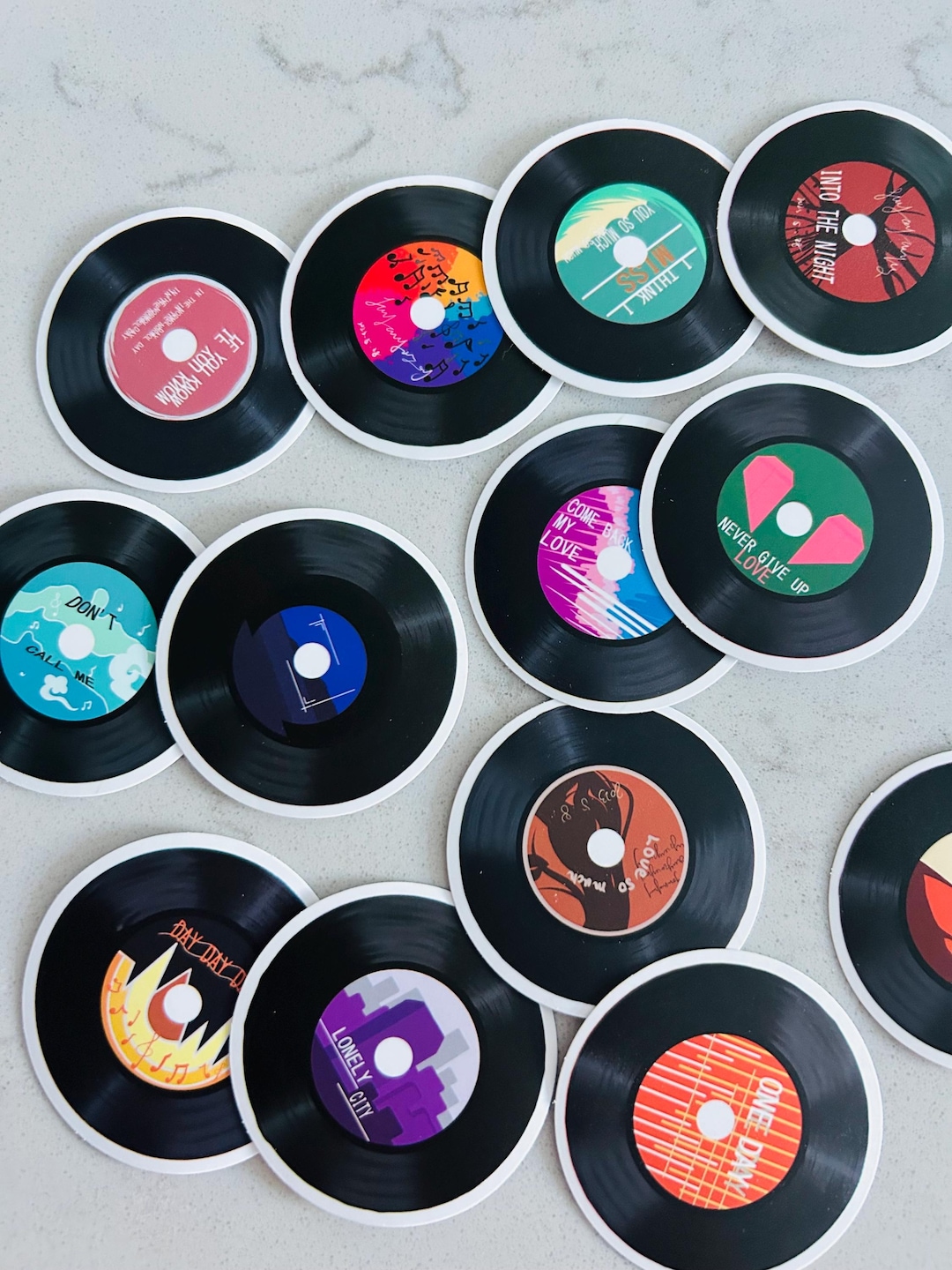 Set of 10 Record Vinyl Retro Scrapbook Journal Music Stickers Sticker ...