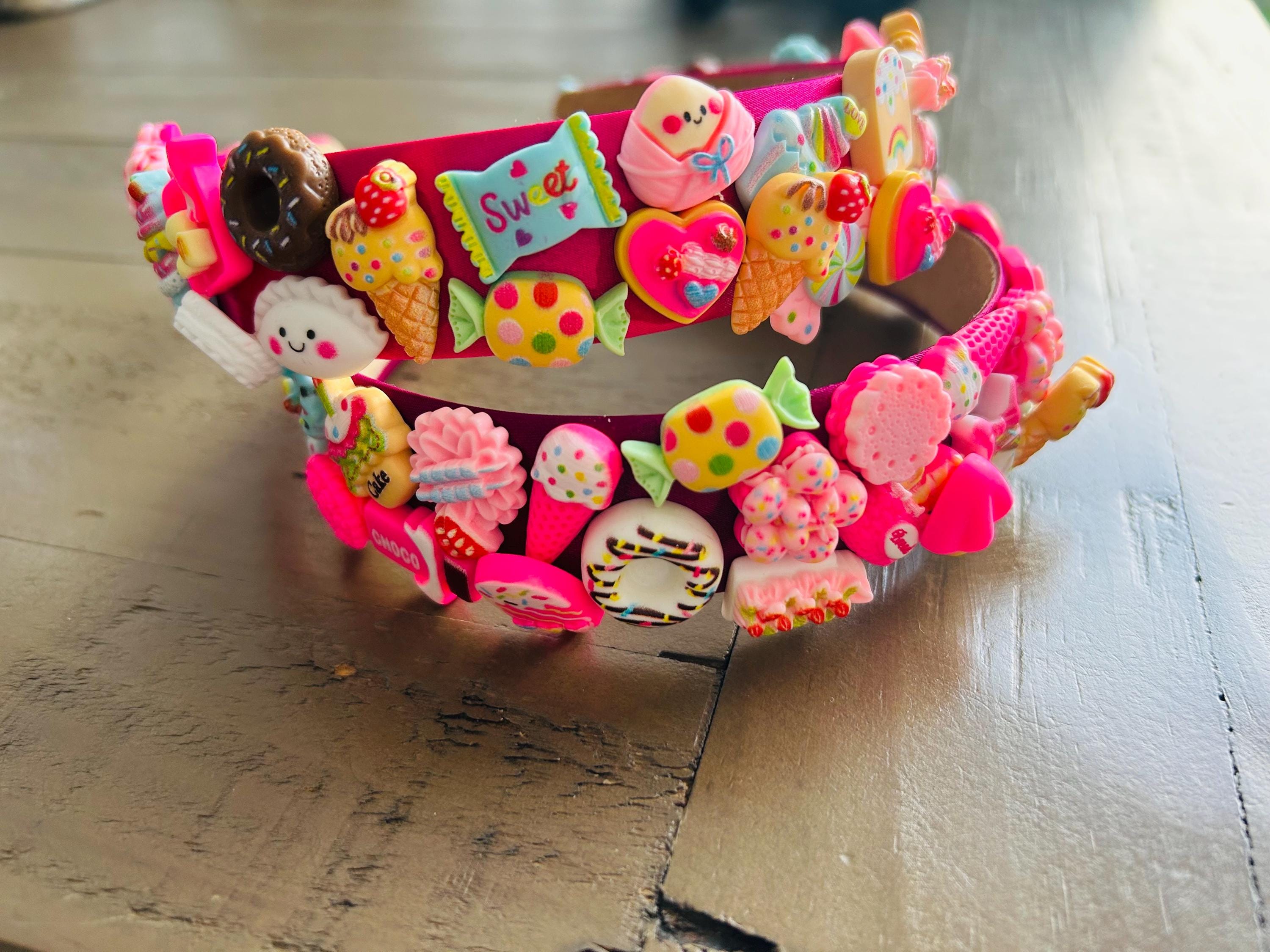Novelty charm embellished handmade hair bands