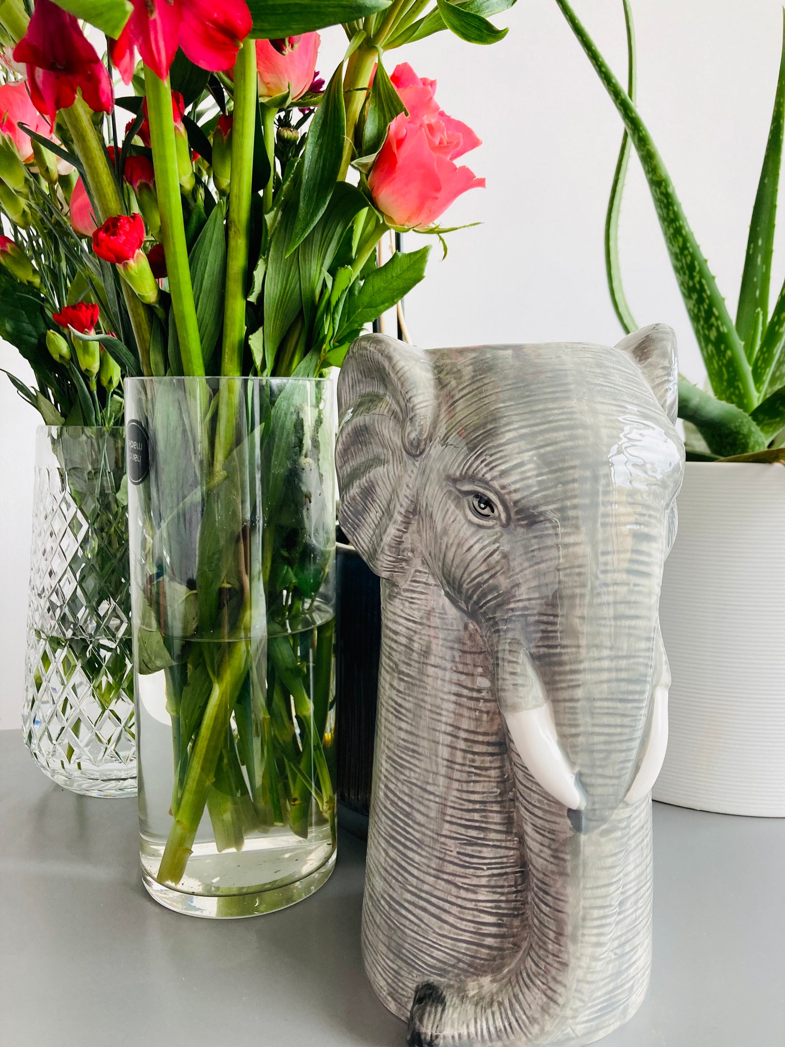 Ceramic elephant zebra animal vase vases flowers flower pot Etsy