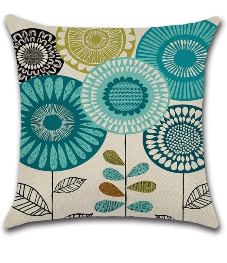 Set of 4 Linen Floral Cushion Covers Flowers Greets Abstract Etsy UK