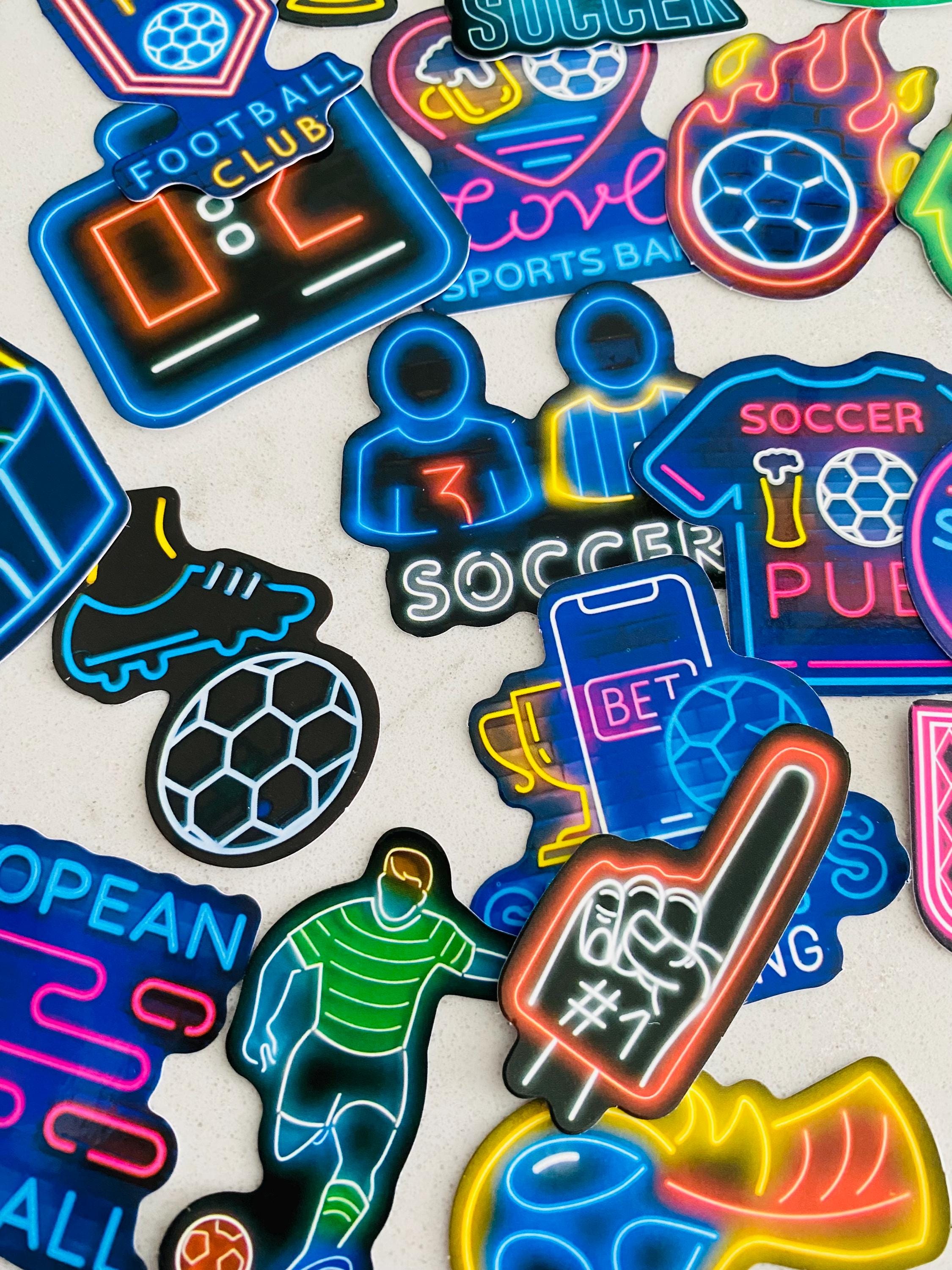 Football stickers vinyl set of 10 soccer party bags stocking fillers boys girls gift gifts sticker gift gifts stationery scrapbook school