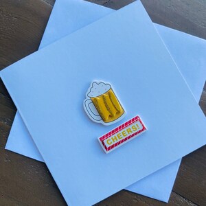 Cheers lager beer mens boy him birthday card celebration greeting handmade cards well done 3d greetings embellished dad brother grandad