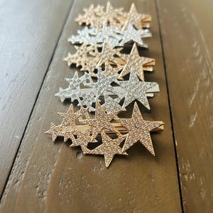 Super funkelnde Sternenhaufen Haarspange gold silber Haarspange Accessoire Hochzeit Braut Sterne Clips Taufe Mädchen Geschenk Geschenke Geburtstag