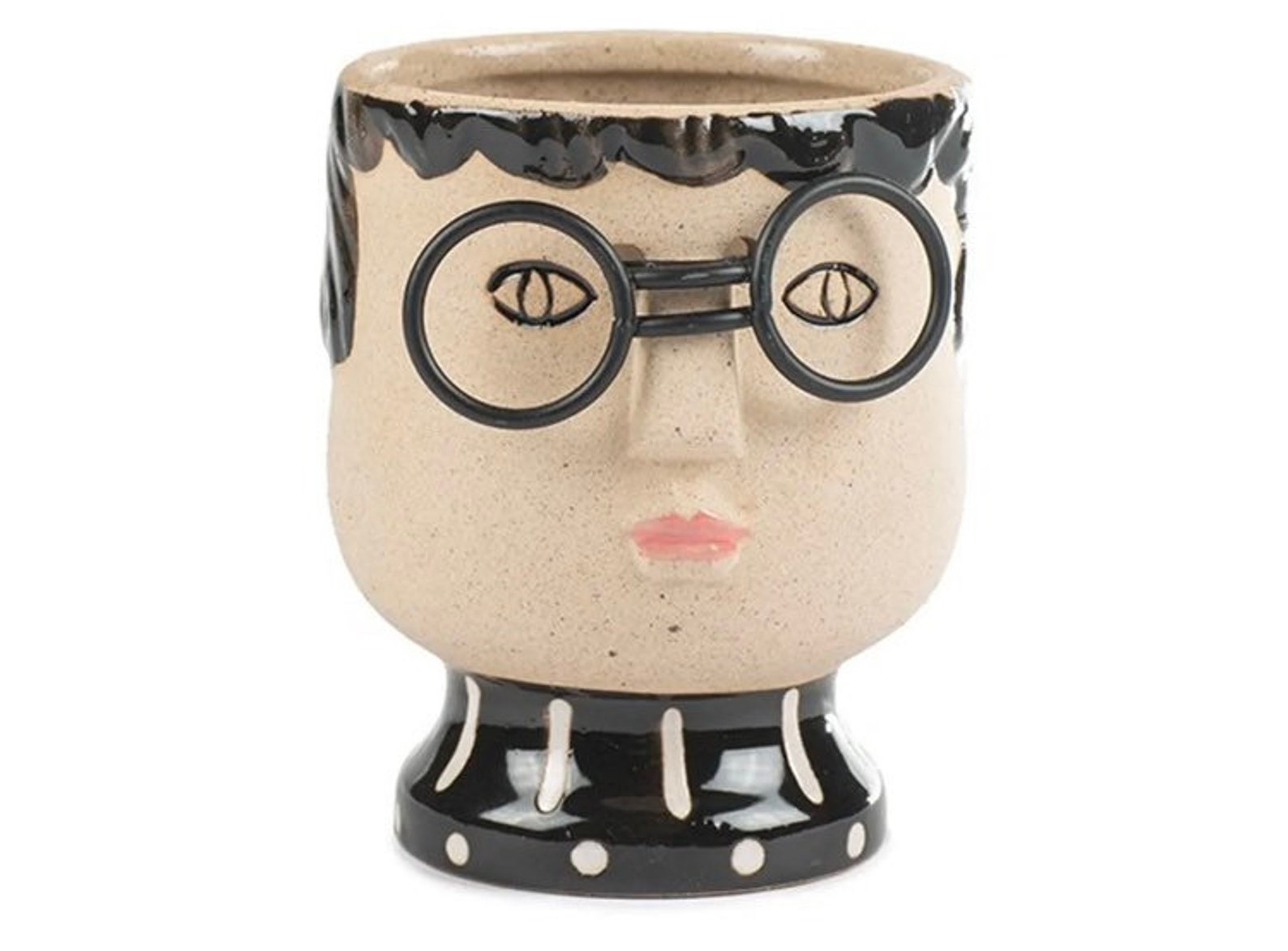 Lady person novelty ceramic plant pot herb holder flower pots Etsy