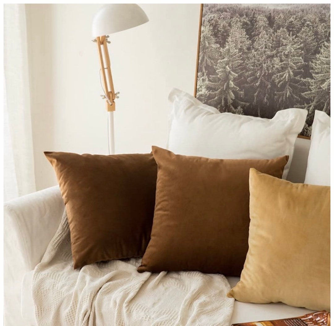 2 Chocolate Brown Velvet Cushion Covers 45x45cm Cushions Cover Etsy — free download